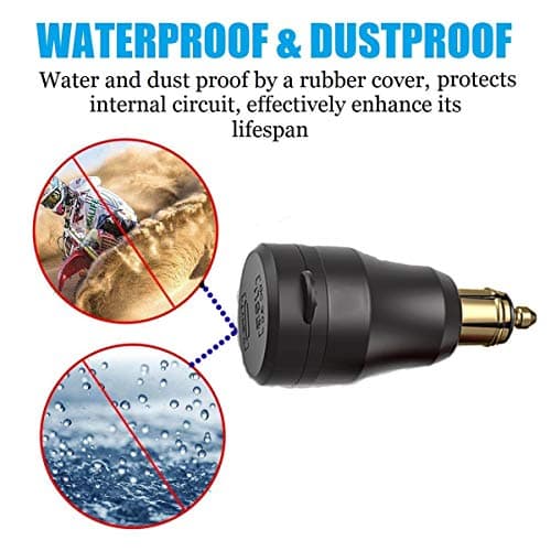 iMESTOU Aluminium DIN Plug USB C Charger 30W 5A Power Delivery Motorcycle Dual USB Charger QC 3.0 Quick Charge Power Adapter Waterproof Fits for 12V-24V BMW Ducati Triumph Hella DIN Socket — view 5