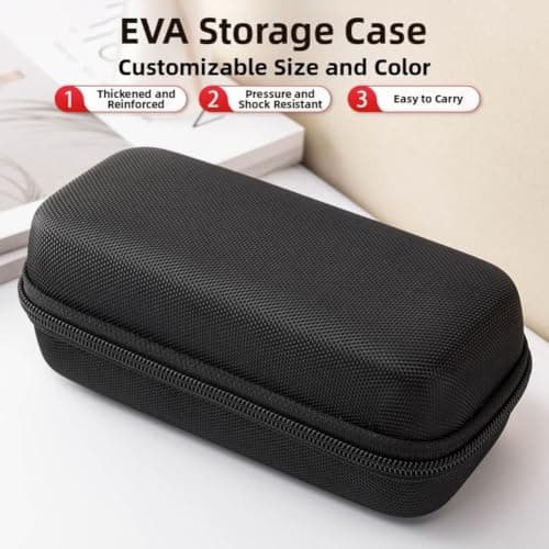 Aurumium Portable Hard Disk Case with Mesh Pocket for USB Cables Adapters - Travel Gadget Bag Black 18x8x8cm — view 2