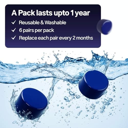 Soundbloc Earplugs™ - Ear Plugs for Sleep - 1 Year Supply - Custom Fit Noise Cancelling Reusable Soft Silicone, 27dB Sound Reduction - Swimming, Travel, Focus, Work. (Midnight, Medium - Large) — view 6