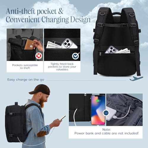 Xkdoai for Easyjet Cabin Bag 45x36x20,Backpack with TSA Approved Clear Bag — view 5
