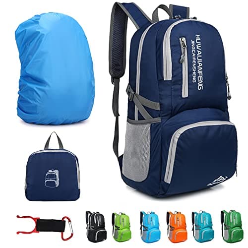 Lywencom 30L Foldable Hiking Backpack Ultralight Waterproof Daypack(Navy)