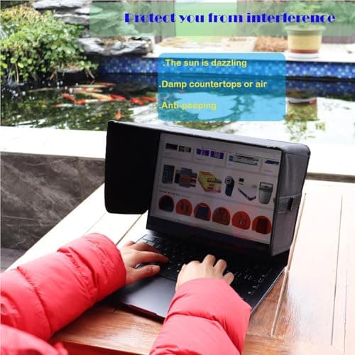 Monitor Shade Hood - 600D Fabric 13 16 Inch, Portable Anti-Reflective Cover, Light Blocking Sun Protection Tent | Digital Nomad, Business Trip, Summer Activity, Home, Patio, Balcony — view 5