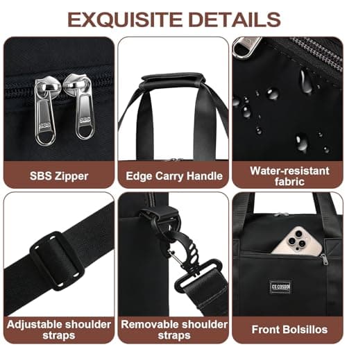 CS COSDDI Travel Bag, Overnight Bag with Shoes Compartment & Wet Pocket, Weekend Bags for Water Resistant Haspital Bag Gym Duffle Bag Women Men Holdall Bag, for Ryanair Cabin Bags 40x30x20 — view 5