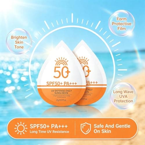 Avvchuy 20 Pack Mini Travel Size Sun Cream SPF 50+, Small Sunscreen for Face and Body, Waterproof & Non-Greasy Suncream for Daily Use, Outdoor (8g) — view 5