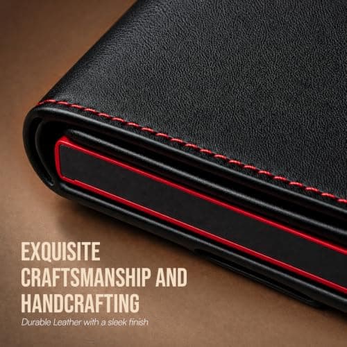 YESIIW Mens Wallet RFID Blocking – Slim Leather Trifold Pop up Card Wallet Holds 7-9 Cards + 2 ID Window, Compact Card Holder with Magnetic Coin Pocket, Daily Use, Commuting, Travel, Shopping — view 2
