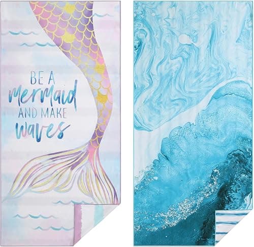 Casa Platino Extra Large Microfiber Beach Towels (2-Pack, 71"x32") – Quick-Dry, Sand-Free, Lightweight & Oversized – Double-Sided Printed Towels for Beach, Pool, Beach Essentials - Maldives