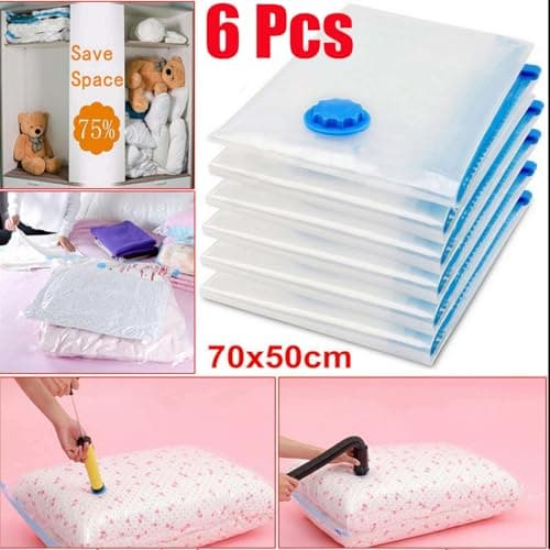 White Vacuum Storage Bag for Pillows and Clothes, Foldable — view 5