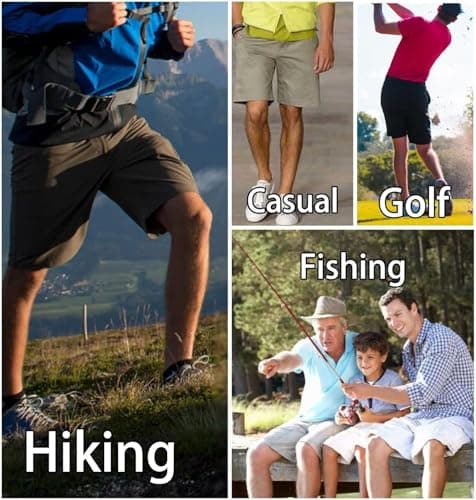 TACVASEN Mens Stretch Cargo Shorts Breathable Summer Quick Dry Shorts with Zip Pockets Travel Trekking,Light Grey,36 — view 6