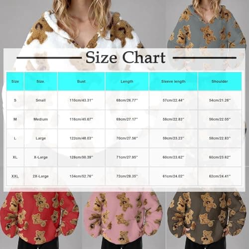 Womens Fleece Coat - Bear Fluffy Fuzzy Hoodies, Teddy Long Sleeve Sherpa Sweatshirt, Comfy Cosy Jackets, Ladies Soft Winter Warm Pullover Tops, Pockets, Oversized Outwear, Walking Travel Uk Brown L — view 3