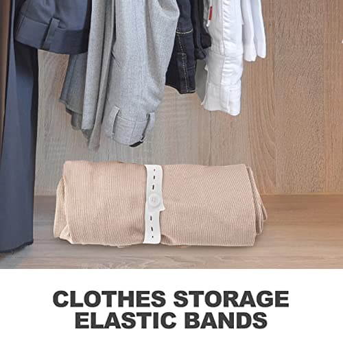 IWOWHERO 20Pcs Adjustable Clothes Storage Elastic Straps with Buttons for Travel Home Organization Wrapping Straps for Neat Suitcase Packing Closet Space Saving — view 6
