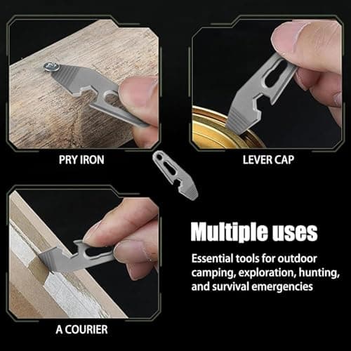 EDC Pry Bar, Titanium Keychain Multi Tool with Bottle Opener & Flathead Screwdriver for Outdoor Camping & Adventure, Pry Bar EDC, EDC Tool, Box Opener, Gerber — view 6