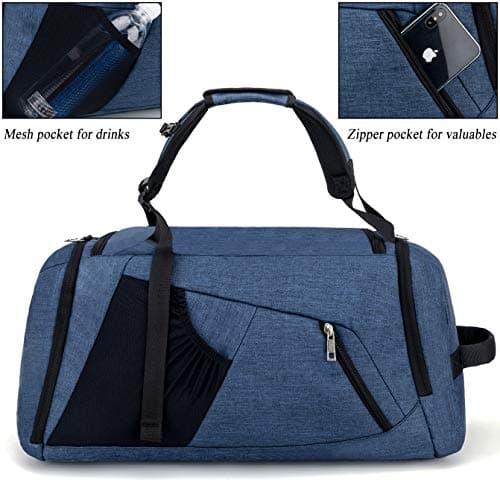 42L Waterproof Gym Bag with Shoes Compartment, Weekend Bag with Wet Pocket — view 4