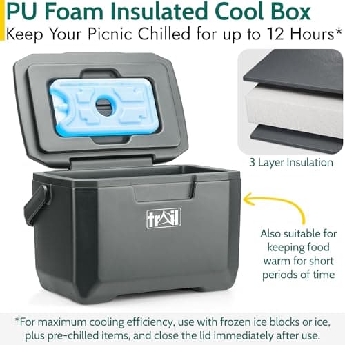 Trail 5L Cool Box with Ice Block, Dark Grey — view 3