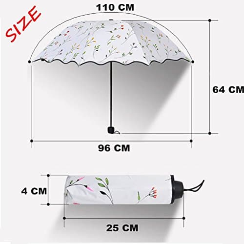 Maibar Sun Umbrella for Women UPF 50 UV Umbrella spf 50 Compact Lightweight Mini Umbrellas Flower (Pink) — view 6