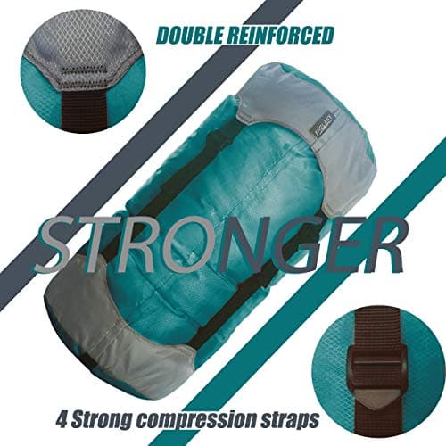 Frelaxy Compression Sack, Ultralight Sleeping Bag Stuff Sack Compression Stuff Sack - Space Saving Gear for Camping, Hiking, Backpacking (Turquoise, M) — view 3