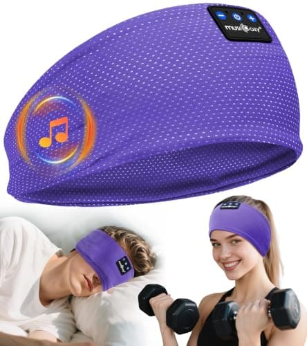 MUSICOZY Sleep Headphones Headband for Side Sleepers Cool & Breathable Mesh