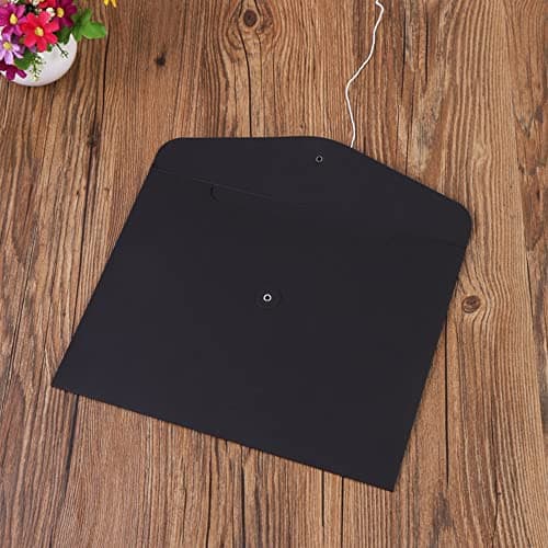 10pcs A5 Kraft Paper Envelopes Portfolio Foolscap File Folders Document Folder with String Fastener Closure Wallet Pockets File Bags Storage Pouch Paperwork Organizer Bag for Office School Home — view 5