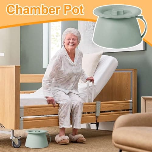 Chamber Pot - 310g 1.5L Portable Urinary Potty | Bedside Urinal, with Lid & Handle for Camping, Chamber Bucket for Husband Daughter Youth Son Women Boys Girls Wife Friends — view 2