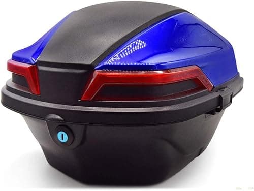 Motorcycle Trunk Travel Luggage Storage Box, Universal Hard Tail Bike Top Box.Motorcycle Trunk.Extra Large, Thick, Double Buckle, Drop Resistance, Wear Resistance, Waterproof, Black, Red, White, Silve