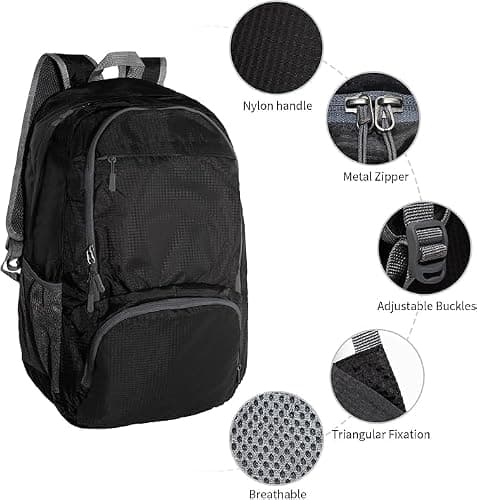 Waterproof Rucksack for Men, 28L Foldable Lightweight Backpack for Men — view 4
