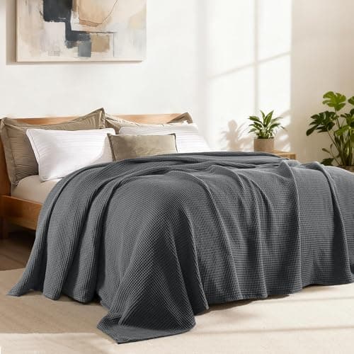 Exclusivo Mezcla 100% Cotton Muslin Double Size Blanket for Bed, Dark Grey — view 4