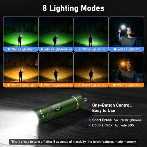 Blukar 2026 Gen 2 Small Torch Rechargeable,EDC Mini Flashlight with 2 Color — view 5