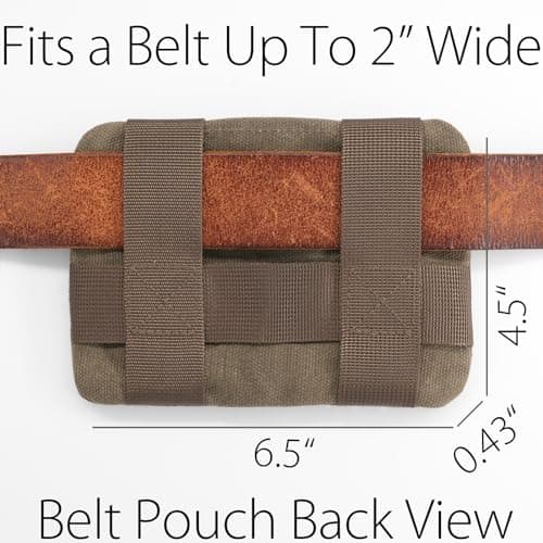 diodrio Belt Zipper Pouches for Men Women Compact EDC Pouch, YKK Zipper, Anti-Theft Pickpocket Proof Safety Wallets, Waist Pack for Traveling Hiking, Water Resistant, Tough Waxed Canvas, Olive — view 4
