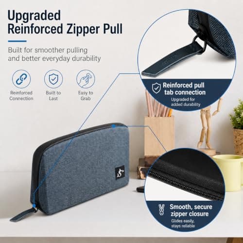 Small Electronics Organizer Travel Case, Cord and Cable Tech Bag Pouch — view 4