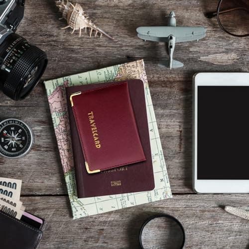 BML Travel Cards Oyster Bus Pass Wallet | Stylish and Pocket Size Rail Card Cover Case, Credit Card ID and Ticket Cover Holder Perfect as a Gift for Commuters (Maroon) — view 3