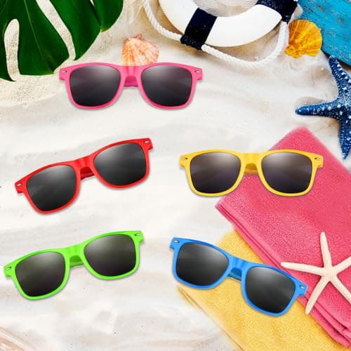 BOUBONI Colorful Party Sunglasses Bulk 20 Packs for Wedding Beach Summer Pool Party Supplies Goodie Bags Stuffers (Mixed Colors, Millimetres, 145) — view 4