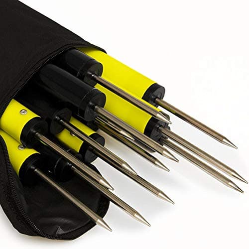 Ziland Slalom Poles [12 Pack] • Yellow • Football Training Aid • Holdall Included (180cm Yellow) — view 2