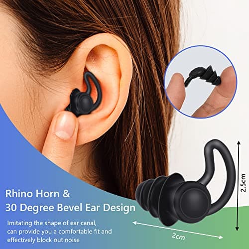 ACWOO Earplugs for Sleep, 2 Pieces Soft Silicone Ear Plugs, Noise Reduction Ear Plugs with Storage Container Box, Noise Cancelling Reusable Hearing Protection for Sleeping Snoring Working Traveling — view 4