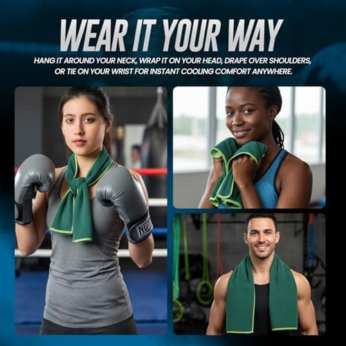 Ever Move Instant Cooling Towel - 100 x 30 cm Lightweight Cooling Towels for Neck, 100% Polyester Reusable Cold Effect Towel for Hot Weather, Workout, Travel & Outdoor Training - (Blue) — view 3