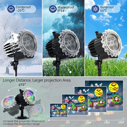 MOSSNDAR 96-Pattern Halloween Christmas Projector Outdoor Indoor — view 4