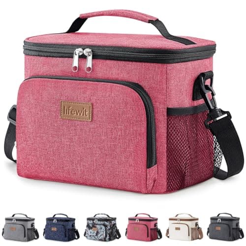 Lifewit 9L Insulated Lunch Bag for Men, Small Cool Bag for Lunch Box, Pink