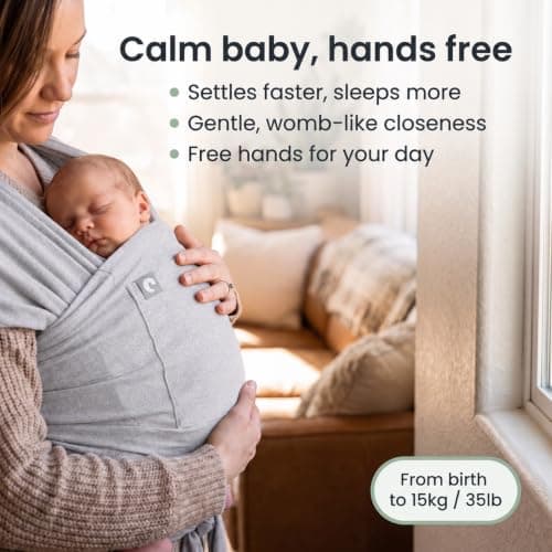 Trekki Pocket Wrap™ Baby Sling Carrier, Newborn to Toddler, Grey — view 2