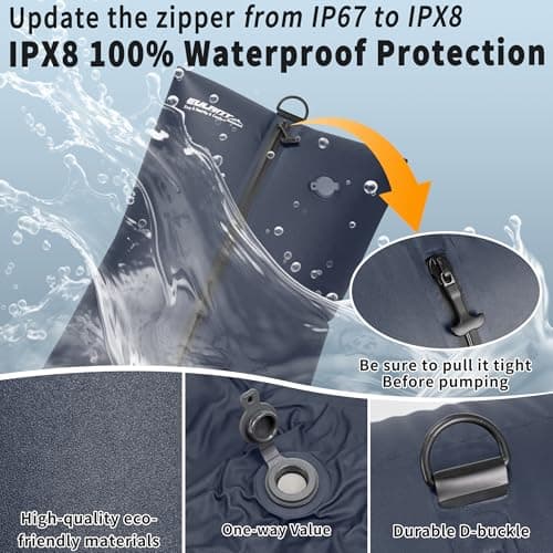 EULANT 2pack Vacuum Storage Bags for Travel, Reusable Vacuum Zipper Sealer Bag for Clothes, Compression Packing Cubes for Suitcases/Luggage/Backpack, With IPX8 Airtight Zipper，Navy Blue — view 2