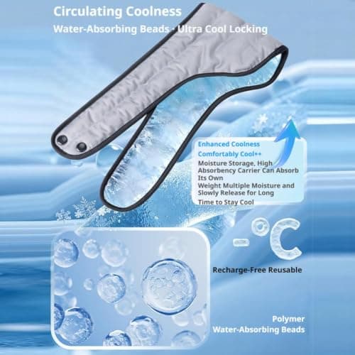 Cooling Towel, Lightweight & Reusable Water-activated Neck Cooling Wrap Cold Towels for Hot Weather Fast Relief 20+ Hours, Ice Bandana for Sports, Camping,Fishing, Outdoor Work, Beach Travel (Yellow) — view 5
