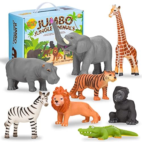 Learning Minds Set of 8 Jumbo Zoo Animal Figures