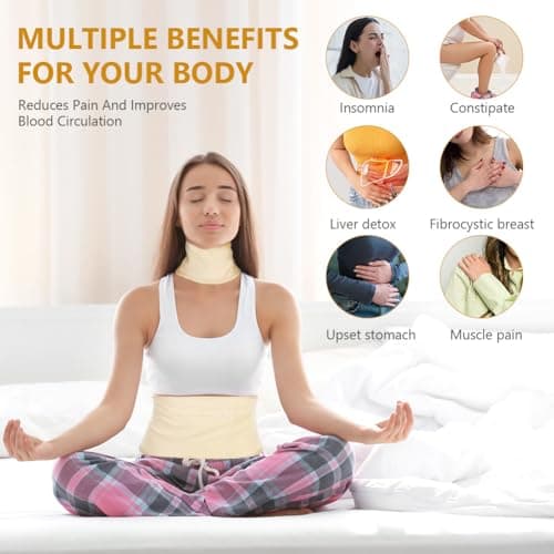 AOOWU Castor Oil Pack, 2PCS Reusable Castor Oil Pack Wrap Kit, Organic Castor Oil Compression Wrap for Liver Detox with Storage Bag, Castor Oil Wrap Machine Washable Anti Oil Leak (Oil Not Included) — view 5