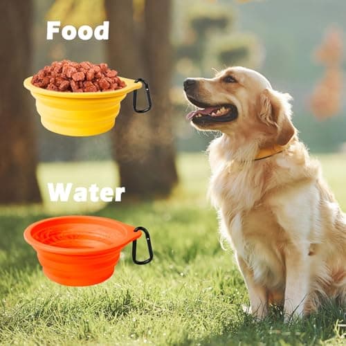 PetBonus 2-Pack Collapsible Dog Bowls, Portable Travel Dog Water Food Bowls — view 4