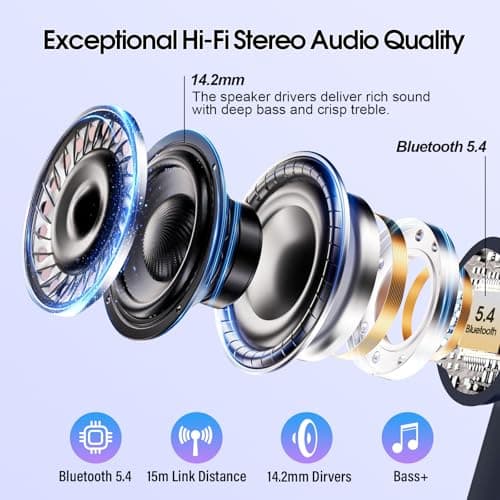 QXUFV Wireless Earbuds with Smart Touch Screen ANC Active Noise Cancelling Bluetooth 5.4 Headphones in Ear Earphones with HD Mic HiFi Stereo Sound, Bluetooth Earphones 40H Playtime IP7 (Gray) — view 4