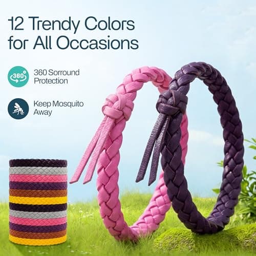 Coziva Mosquito Repellent Bracelet,12 Pack Adjustable, Insect Repellent Bracelets, Deet Free, Natural Mosquito Bands for Adults & Kids-300 Hour Protection Bug Repellent Travel Essentials — view 2