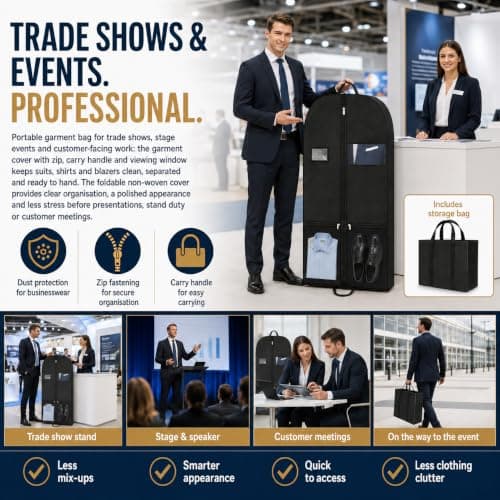 Heavy Duty Business Suit Covers for Men, 60x109cm Suit Bags for Men Travel — view 5