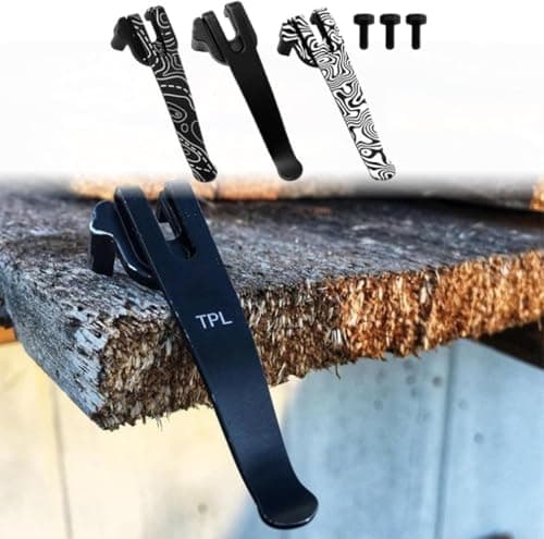 Hophelia Pack of 2 91 mm Swiss Army Deep Carry Bag Clip, Stainless Steel Deep Carry Bag Clip with Screws, Folding Knife Replacement Clips, Practical Waist Accessories (Contour) — view 3