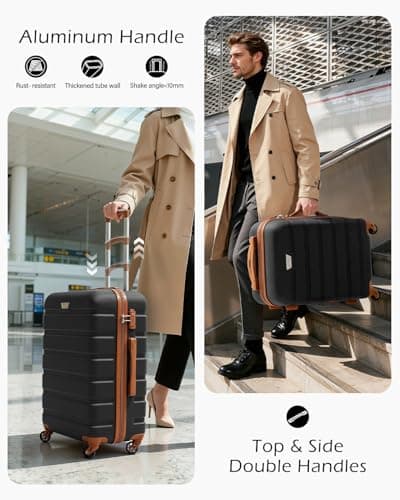 COOLIFE 3 Piece Luggage Set for Family,ABS+PC, Lightweight Durable Suitcase — view 5