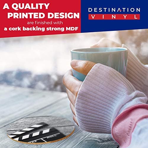 2 x Round Coasters - Roll Camera Action Movie Film - Cork Backed Home Kitchen Accessory Tea Coffee Mug Mat #41940 — view 3