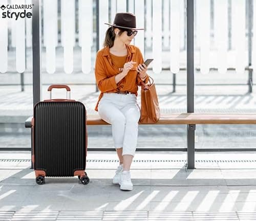 CALDARIUS Hardshell Luggage | Durable Suitcases | Lightweight & Secure with Combination Lock | Smooth 4 Dual Spinner Wheels | Ideal Travel Bag & Luggage Sets (Black, Medium 24") — view 5