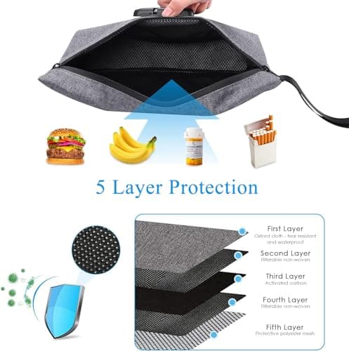 Brifit Security Smell Proof Bag with Combination Lock, 13 x 8 Inches Waterproof Money Bag, Men & Women's Smell Proof Pouch, Portable Carry Handle Bag for Cash, Travel, Bank Deposits, Credit Cards — view 6