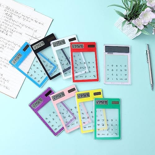 Solar Powered Calculator 8 Digit Touch Screen LCD Transparent for Office — view 5